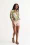 Tina Viscose Resort Print Cross Over Top - Green / XXL