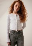 Ribbed Jersey Cardigan - Grey