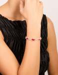 Goldair Gold Red Diamante Shiny Pears Bracelet