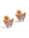 Goldair Gold Plated Surgical Steel Flower Flat Back Studs