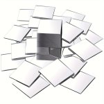 100PCS SET Self-adhesive Silver Square Acrylic Mirror Wall Sticker Decoration Mobile Phone Case Living Room Bedroom Office Gym D