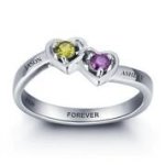 CRI101958 - 925 Sterling Silver Personalized Ring Names & Birthstones