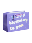 Purple Birthday Medium Gift Bag - None Happy Birthday