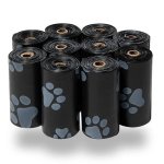 Biodegradable Dog Poop Bags - 150 Bags 10 Rolls Black