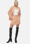 MINI Skirt - Orange Dogtooth-patterned