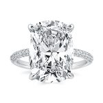 Rodiffy 4CT 7CT Elongated Cushion Cut Engagement Ring For Women S925 Silver 5A Grade Cubic Zirconia Promise Rings Silver 7CT 5.5