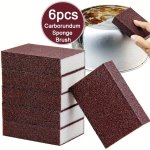 1 3 6PCS Magic Sponge Eraser Carborundum Removing Rust Cleaning Brush Descaling Clean Rub For Cooktop Pot Kitchen Sponge - Rv Ki
