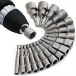 9 14PCS Power Nut Driver Bits 1 4 Hexagonal Shank Crv Screwdrivers Nut Driver Socket Bits Power Tools 5-13 Mm