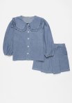 PoP Candy Perter Pan Collar Shirt And Short Set - Blue