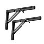 2 Pcs Folding Stainless Steel Shelf Brackets - Black