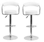 Smte Bar Kitchen Counter Stools With Armrests Set Of 2 ? White Colour 3.6 With Keychain