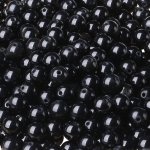 50 100 200PCS Black Acrylic Round Beads 8MM Loose Beads For Diy Bracelet Necklace Earrings Jewelry Making