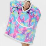 Adults Cosmic Pink Unicorn Oversized Plush Blanket Hoodie