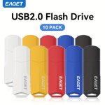 Eaget 10-PACK USB Flash Drives Multicolored 64GB 32GB 16GB 8GB 4GB USB 2.0 Thumb Drives High-speed Data Storage Memory Sticks Fo