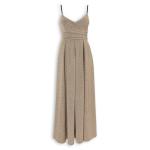 Champagne Metallic Inverted Pleat Dress