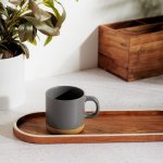 Matte Glaze Coffee Mug With Rim Grey