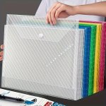 10PCS A4 Size Clear Plastic Document Bags - Waterproof Large Capacity Storage For Office & School Supplies