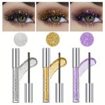 Sparkling Golden-tone Mascara - Waterproof & Smudge-proof Long-lasting Curl For All Skin Types Perfect For Parties & Festivals