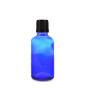 100ML Blue Glass Bottle With Fast Flow Dropper Cap - Black