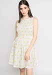 Sleeveless Smock Dress - White Floral