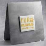 Fur Mama Magnet Yellow On White