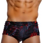 Black Neon Print Swimming Trunks