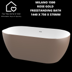 Milano 1500 Rose Gold Freestanding Bath - 1440 X 750 X 570MM