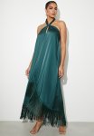 Halter Fringe Dress - Petrol Blue