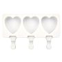 3-CAVITY Heart-shaped Popsicle Mould With 50 Wooden Ice Lolly Sticks