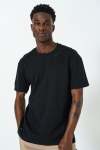 Slit Hem Oversized T-Shirt - L Black