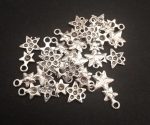 Silver Connected Star Charms 20PCS