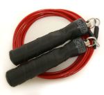 9' Pro Cable Hitt Jumping Rope With Padded Contour Grip Handles- Red