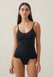 Cotton On Scoop Front Tankini Top - Black