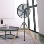 Nordic Adjustable Tripod Pedestal Fan Slate Grey