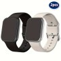 2PCS Soft Silicone Sport Bands For Apple Watch - Waterproof Compatible With 38MM To 49MM Models Including Se & Ultra Series