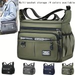 Men's Large Capacity Multi-layer Chest Bag With Side Pocket Casual Single Shoulder Bag For Travel & Outdoor Activities