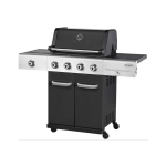 Jupiter Hybrid Multi-cooking Surface Braai - 4 Burners - Gas briquettes Black