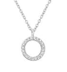 C960-C36358 - 925 Sterling Silver Cz Stones Family Circle Necklace