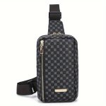 1PC Men's Classic Simple Pu Chest Bag Casual Crossbody Bag