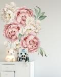 Peony Wall Sticker Cream And Pink - Large Pack