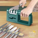 1PC Diamond Knife Sharpening Stone Four-in-one Kitchen Sharpener Manual Quick Sharpening For Knives Scissors And Tools Multi-fun
