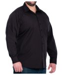 Mens Long Sleeve Work Shirt - 8XL Black