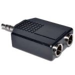 Audio Adapter 3.5MM Stereo Jack - 2X6.3MM Stereo Socket - 3.5MM Stereo Jack - 2X 6.3MM Stereo Socket