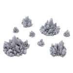 Endertoys Rocks With Crystal Clusters - Dnd Terrain Compatible With Dungeons And Dragons 28MM Miniature Wargaming Tabletop Rpgs
