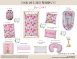 Cot Duvet Bedding Floral And Giraffe Painting Set