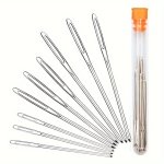 9 15 18PCS Large-eye Blunt Needles Stainless Steel Yarn Knitting Needles Sewing Needles Crafting Knitting Weaving Stringing Need