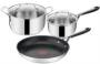 Jamie Oliver Kitchen Essential Stainless Steel 5 Piece Cookware Set- By Tefal Designed By Features Thermo-signal Spot Technology Riveted Stainless Steel Handles