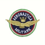 1PCS Aeronautica Militare Embroidered Patch With Gold Crown And Eagle Iron-on Applique For Diy Jeans Jackets Clothing Bags And H