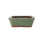 Assorted Glazed Bonsai Pots 7" - Green Rectangle With 17 X 13 X 6CM
