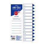 Marlin File Dividers Indexes Polyprop: 12 Position Printed 1-12 - Pack Of 10